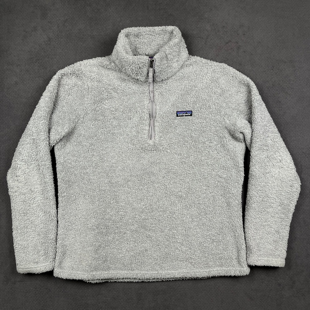 Patagonia Los Gatos 1/4 Zip Fleece Pullover Womens XL Gray High Pile 25235
